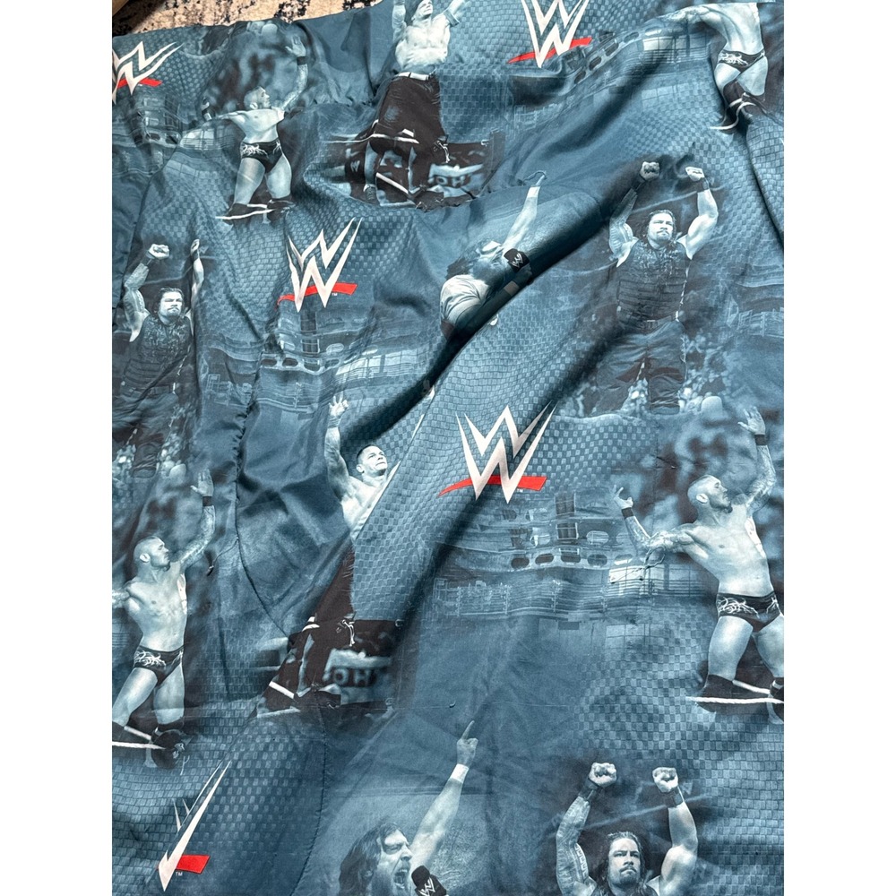 WWE Reversible Comforter John Cena Roman Reigns Randy Orton Blue Twin Full - Picture 2 of 10